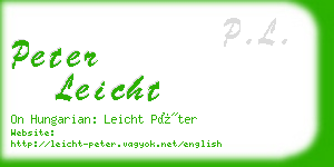 peter leicht business card